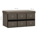 Miniatyrbillede 9 af 10: vidaXL foldbar opbevaringsbænk 76x38x38 cm kunstlærred brun