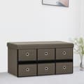 Miniatyrbillede 10 af 10: vidaXL foldbar opbevaringsbænk 76x38x38 cm kunstlærred brun