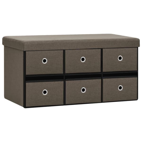 vidaXL foldbar opbevaringsbænk 76x38x38 cm kunstlærred brun