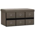 Miniatyrbillede 1 af 10: vidaXL foldbar opbevaringsbænk 76x38x38 cm kunstlærred brun