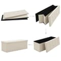 Miniatyrbillede 5 af 8: vidaXL foldbar opbevaringsbænk kunstlærred cremehvid
