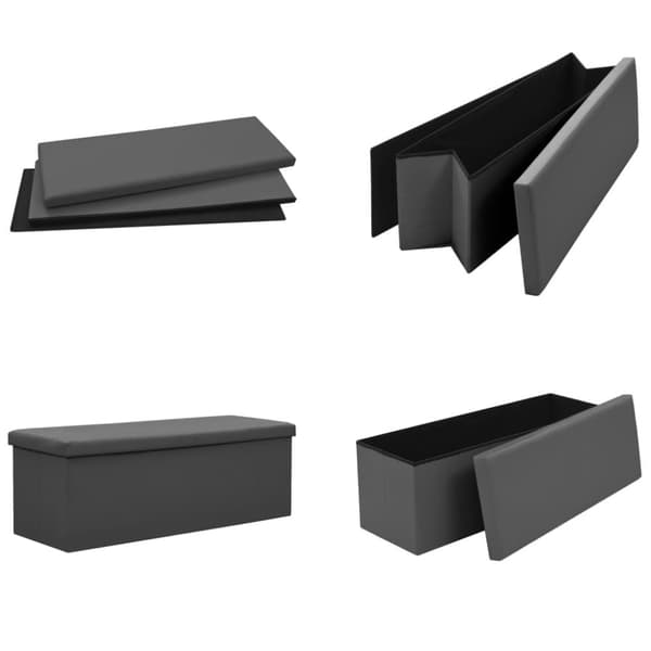 vidaXL foldbar opbevaringsbænk PVC grå
