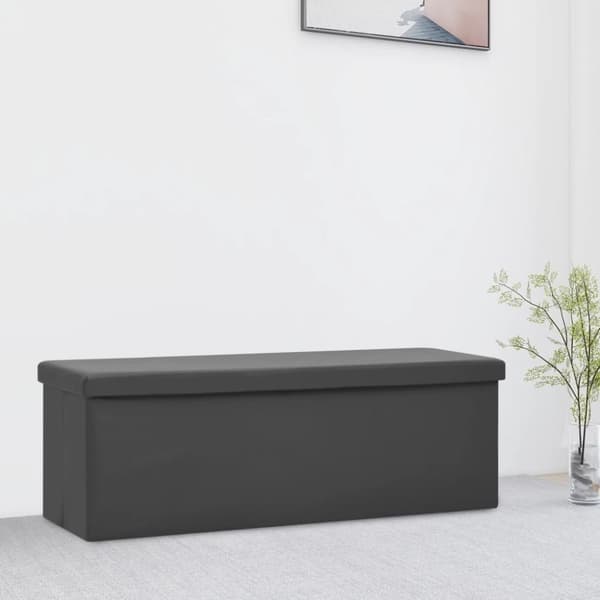 vidaXL foldbar opbevaringsbænk PVC grå