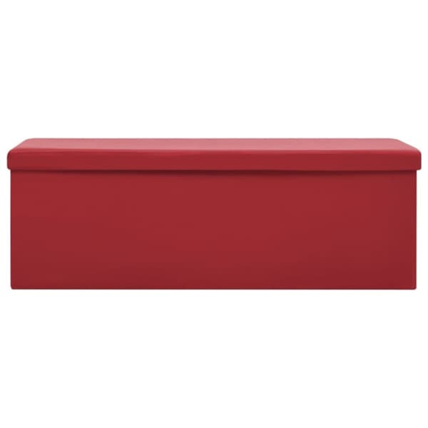 vidaXL foldbar opbevaringsbænk PVC vinrød