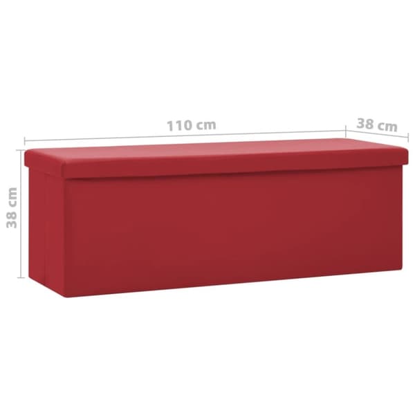 vidaXL foldbar opbevaringsbænk PVC vinrød