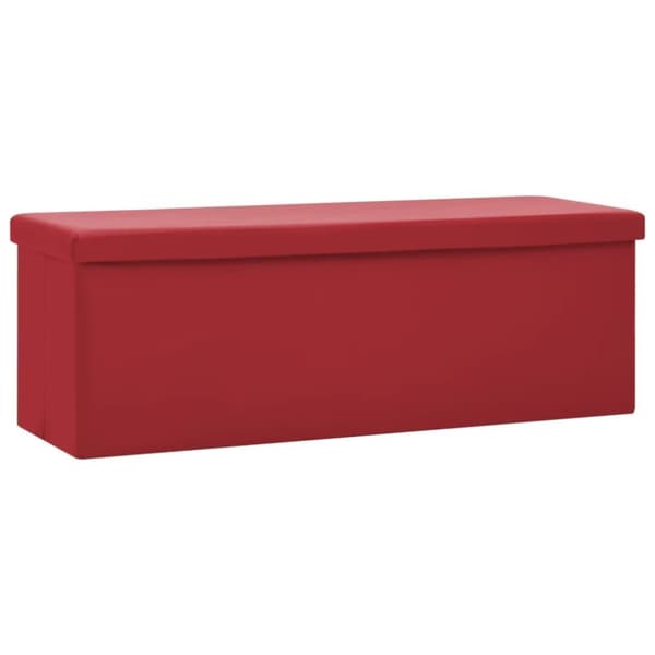 vidaXL foldbar opbevaringsbænk PVC vinrød