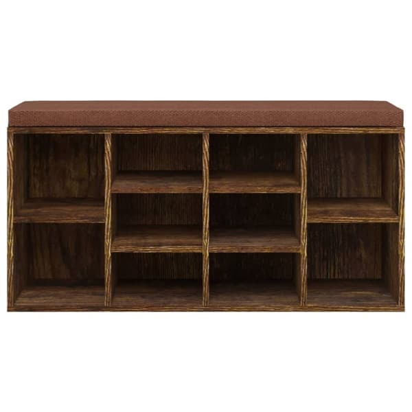 vidaXL Skobänk rökfärgad ek 103x30x48 cm konstruerat trä
