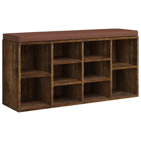vidaXL Skobänk rökfärgad ek 103x30x48 cm konstruerat trä