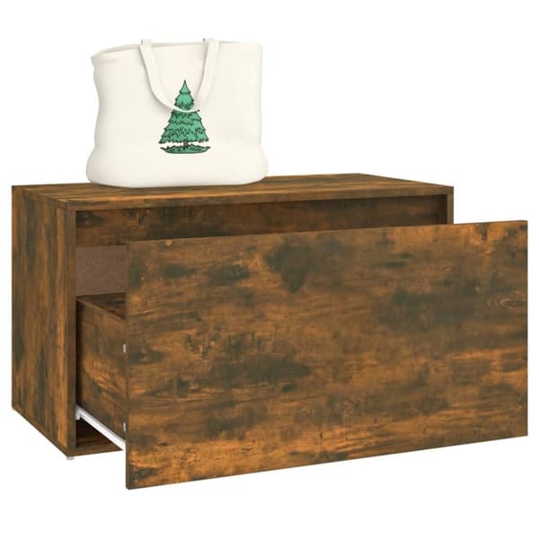 vidaXL entrébænk 80x40x45 cm konstrueret træ røget egetræsfarve