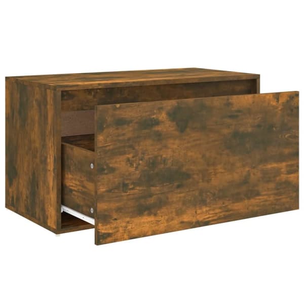 vidaXL entrébænk 80x40x45 cm konstrueret træ røget egetræsfarve