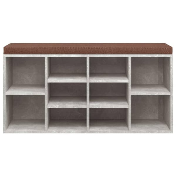 vidaXL Skobänk betonggrå 103x30x48 cm konstruerat trä