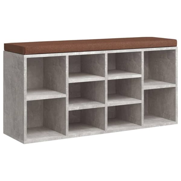 vidaXL Skobänk betonggrå 103x30x48 cm konstruerat trä