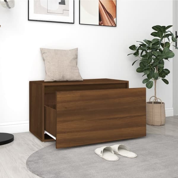 vidaXL Gangbenk 80x40x45 cm brun eik konstruert tre