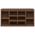 Miniatyrbillede 4 af 7: vidaXL skobænk 103x30x48 cm konstrueret træ Brun egetræ