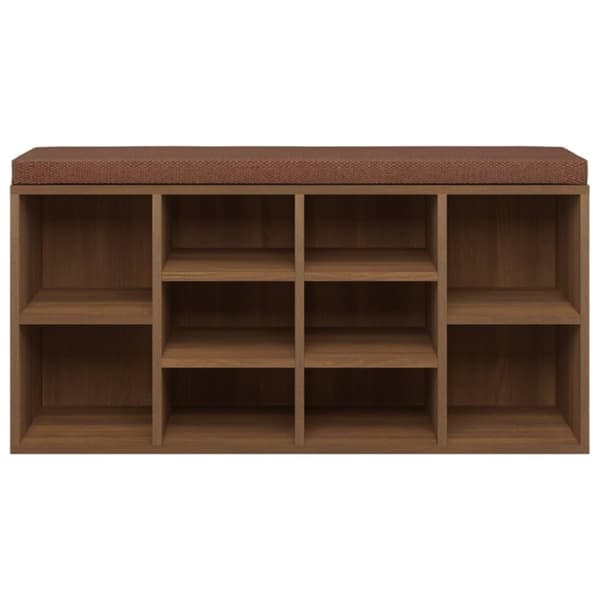 vidaXL skobænk 103x30x48 cm konstrueret træ Brun egetræ
