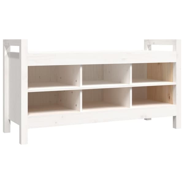 vidaXL Eteisen penkki valkoinen 110x40x60 cm täysi mänty