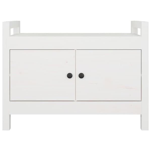 vidaXL Skobänk vit 80x40x60 cm massiv furu
