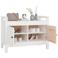 Miniatyrbild 7 av 11: vidaXL Skobänk vit 80x40x60 cm massiv furu