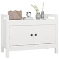 Miniatyrbild 8 av 11: vidaXL Skobänk vit 80x40x60 cm massiv furu
