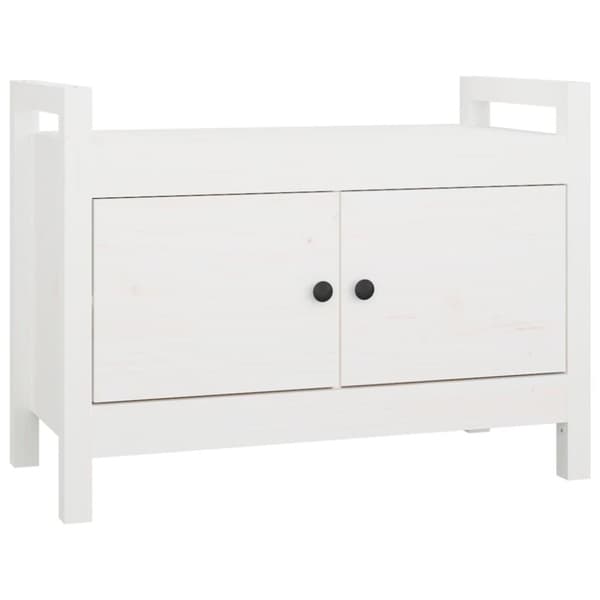 vidaXL Skobänk vit 80x40x60 cm massiv furu