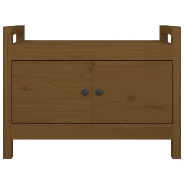 vidaXL entrébænk 80x40x60 cm massivt fyrretræ gyldenbrun