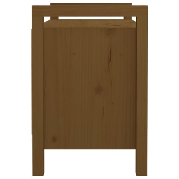 vidaXL entrébænk 80x40x60 cm massivt fyrretræ gyldenbrun