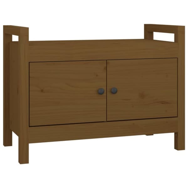 vidaXL entrébænk 80x40x60 cm massivt fyrretræ gyldenbrun