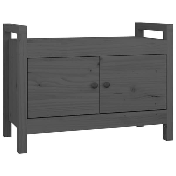 vidaXL entrébænk 80x40x60 cm massivt fyrretræ grå