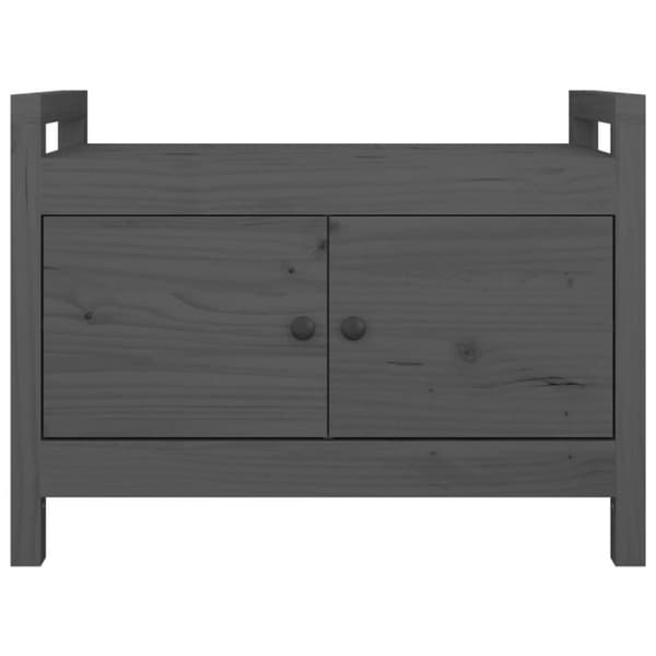 vidaXL Skobänk grå 80x40x60 cm massiv furu