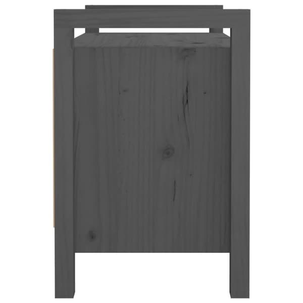 vidaXL Skobänk grå 80x40x60 cm massiv furu