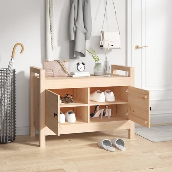 vidaXL entrébænk 80x40x60 cm massivt fyrretræ