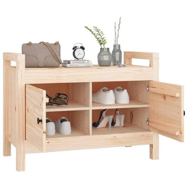 vidaXL entrébænk 80x40x60 cm massivt fyrretræ