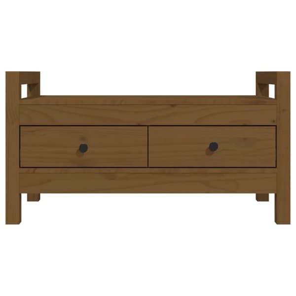 vidaXL entrébænk 80x40x43 cm massivt fyrretræ gyldenbrun