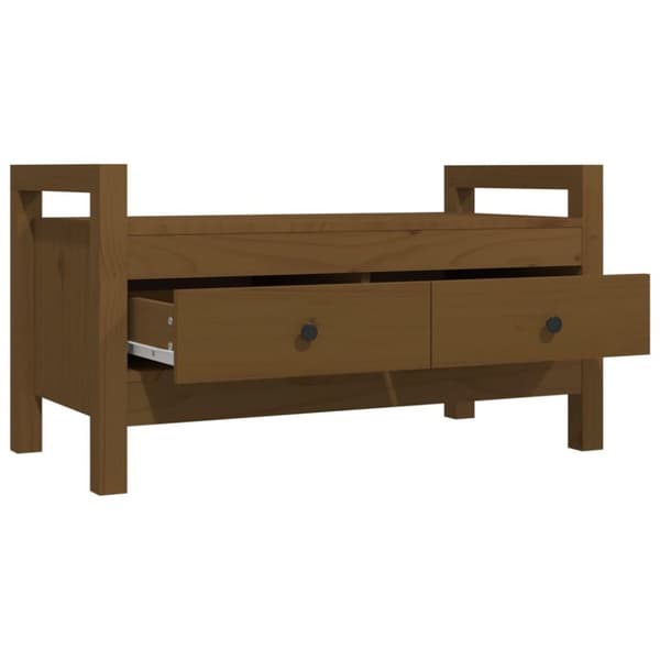 vidaXL entrébænk 80x40x43 cm massivt fyrretræ gyldenbrun