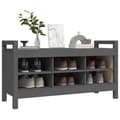Miniatyrbillede 6 af 9: vidaXL entrébænk 110x40x60 cm massivt fyrretræ grå