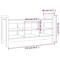 Miniatyrbillede 8 af 9: vidaXL entrébænk 110x40x60 cm massivt fyrretræ grå