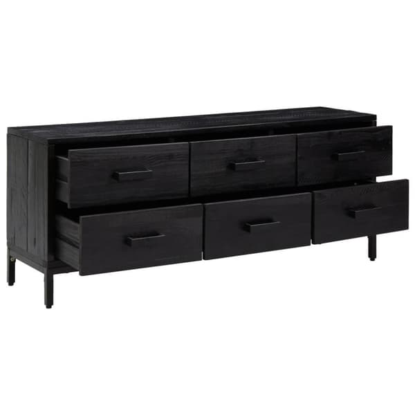 vidaXL Förvaringsbyrå svart 110x30x45 cm massiv furu