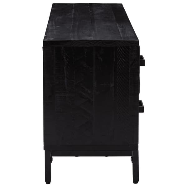 vidaXL Förvaringsbyrå svart 110x30x45 cm massiv furu