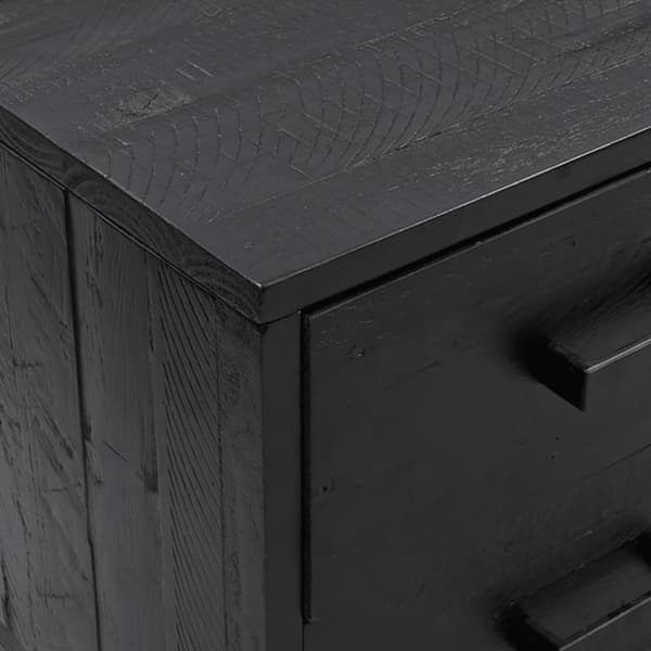 vidaXL Förvaringsbyrå svart 110x30x45 cm massiv furu