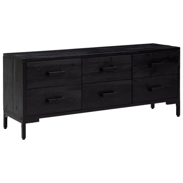 vidaXL Förvaringsbyrå svart 110x30x45 cm massiv furu