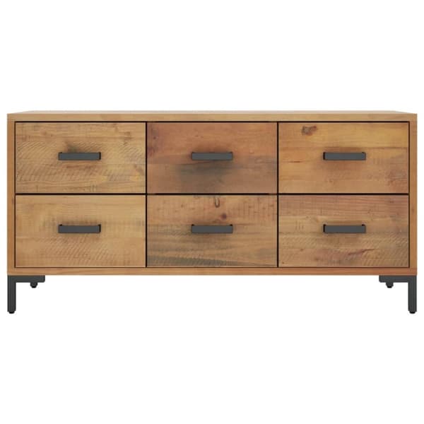 vidaXL Förvaringsbyrå brun 110x30x45 cm massiv furu