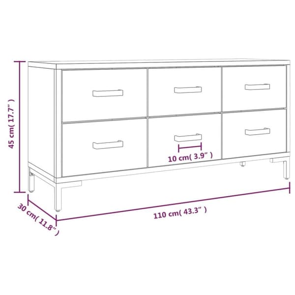 vidaXL Förvaringsbyrå brun 110x30x45 cm massiv furu