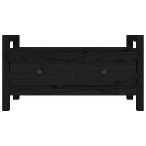 vidaXL entrébænk 80x40x43 cm massivt fyrretræ sort