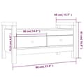 Miniatyrbillede 9 af 10: vidaXL entrébænk 80x40x43 cm massivt fyrretræ sort