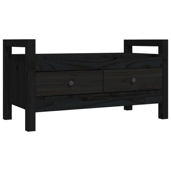 vidaXL entrébænk 80x40x43 cm massivt fyrretræ sort