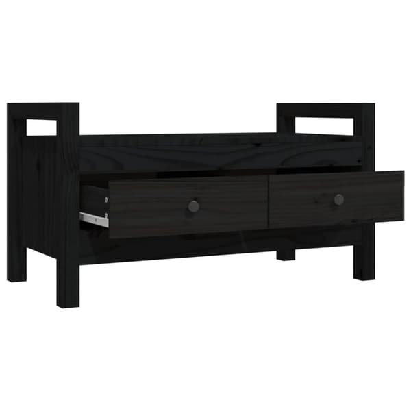 vidaXL entrébænk 80x40x43 cm massivt fyrretræ sort