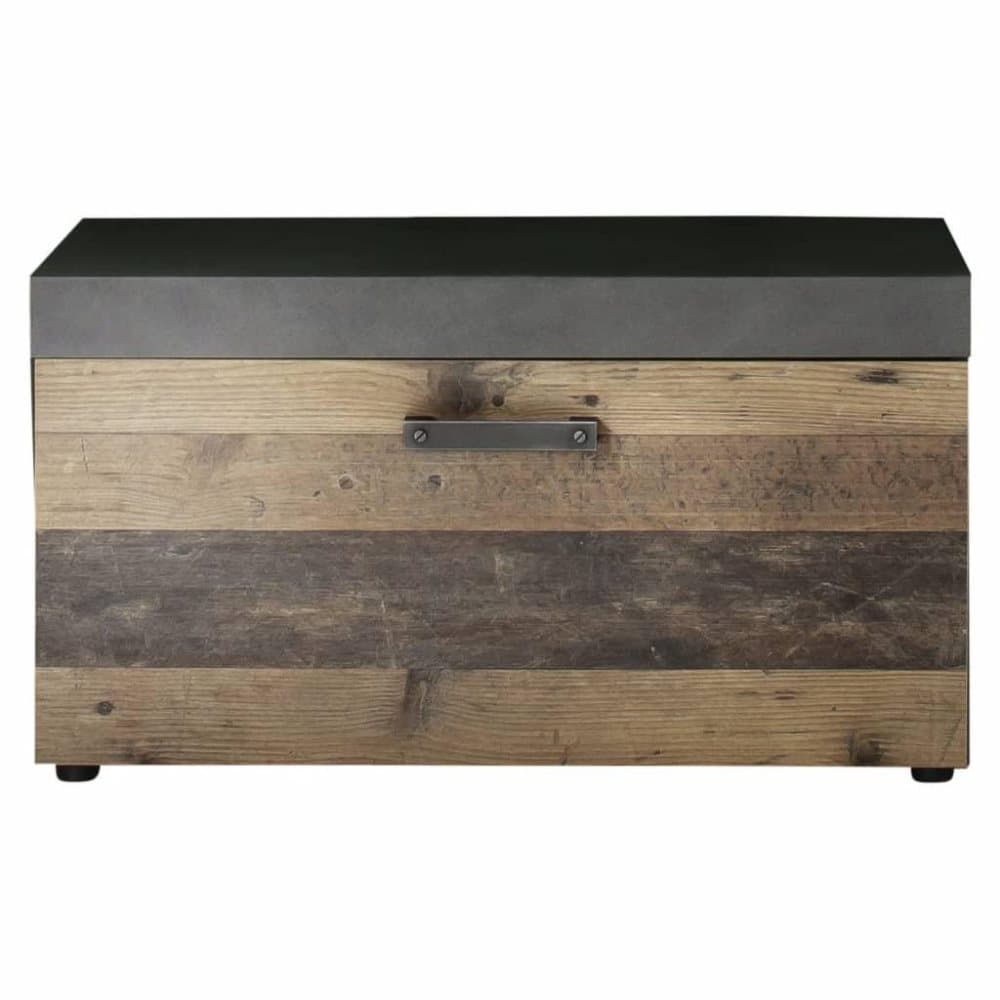 Trendteam Förvaringsbänk Indy åldrat trä och materagrå