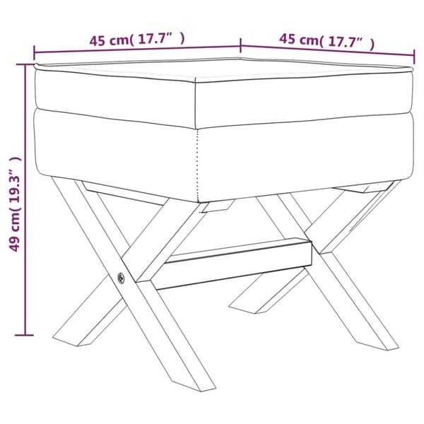vidaXL Förvaringspall 45x45x49 cm tyg