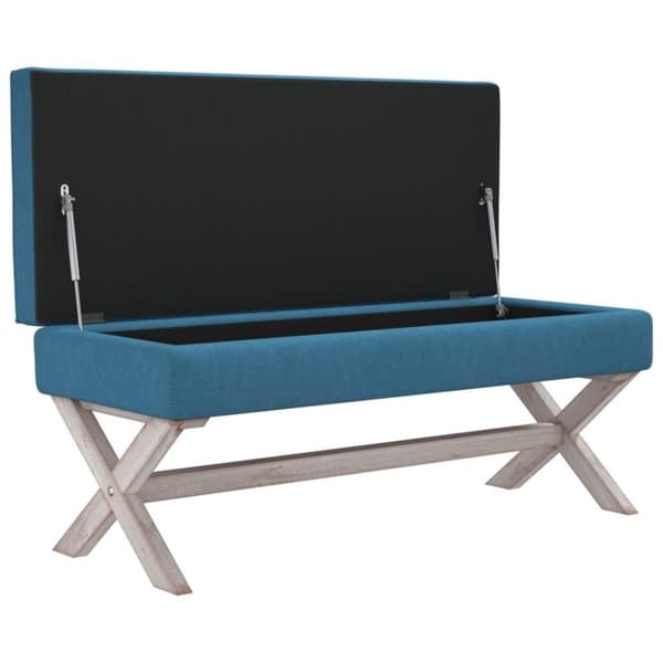vidaXL Förvaringspall blå 110x45x49 cm sammet