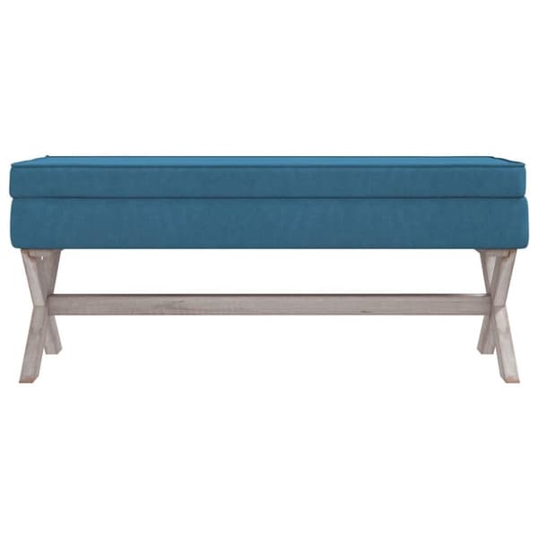 vidaXL Förvaringspall blå 110x45x49 cm sammet
